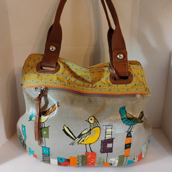 Fossil Key Per City Birds Fabric/Canvas Purse - Picture 12 of 16